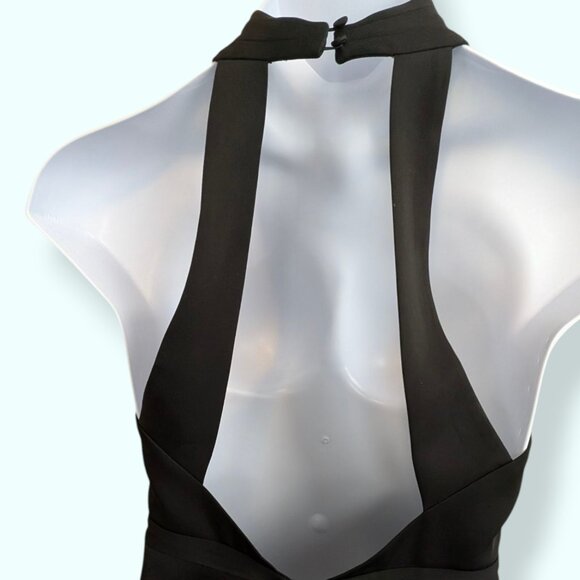 BCBGMaxazria Black Remmie Cut-Out Halter Top - Picture 4 of 10